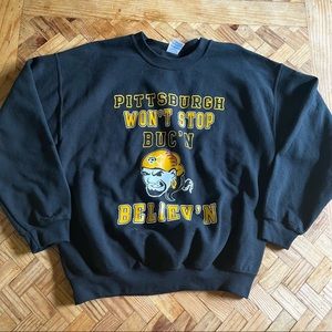 PITTSBURGH WONT STOP BUC’N BELIEVIN black crewneck L